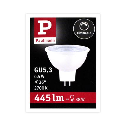 Λαμπτήρας Προβολέα LED Dimming GU5.3/6.5W/12V 2700K – Paulmann 28758