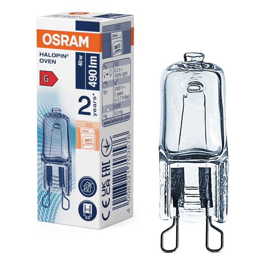 Λαμπτήρας φούρνου HALOPIN G9/40W/230V 2700K - Osram