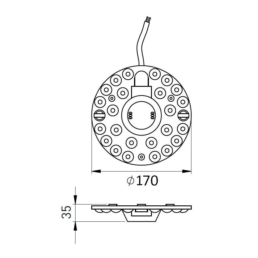 Μαγνητική μονάδα LED, 18W, 230V, Ø 17 cm, 2700/3000/4000/5000/6500K