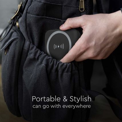 Μαγνητικό Power Bank με ασύρματη φόρτιση Power Delivery 10 000mAh/20W/3,7V μαύρο