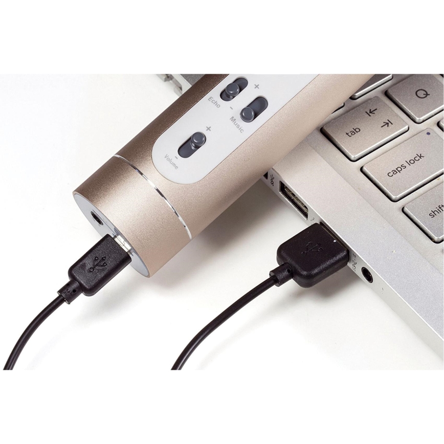 Μικρόφωνο καραόκε 6W/5V 1500 mAh Bluetooth χρυσό