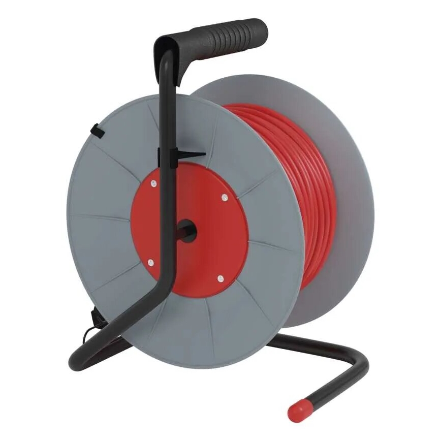 Μπαλαντέζα σε καρούλι με 4 πρίζες 25m γκρι/κόκκινο