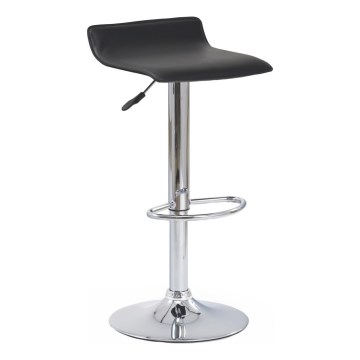 Μπαρ καρέκλα 84x40 εκ. μαύρη/γυαλιστερό χρώμιο