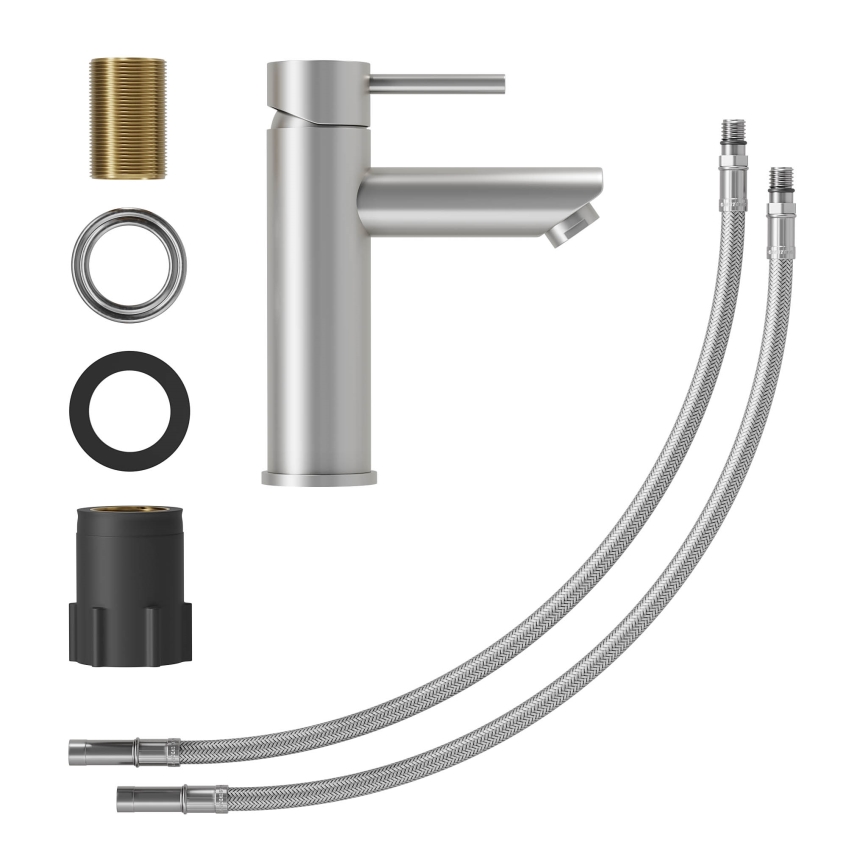 Μπαταρία νιπτήρα RINGSTED 17,8 εκ., βουρτσισμένο ανοξείδωτο ατσάλι