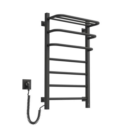Ηλεκτρική πετσετοκρεμάστρα μπάνιου με θερμοστάτη FORTIS 350W/230V 80,6 cm IP44 μαύρη αριστερή