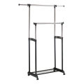 Μεταλλική κρεμάστρα δαπέδου 170x142 cm μαύρο/γυαλιστερό χρώμιο