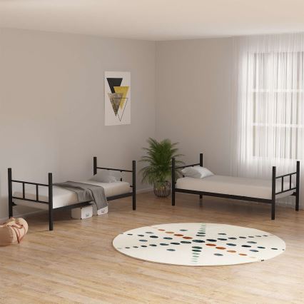 Μεταλλική κουκέτα MAVEN 90x200 cm, μαύρη, μέγιστο φορτίο 2x100 kg