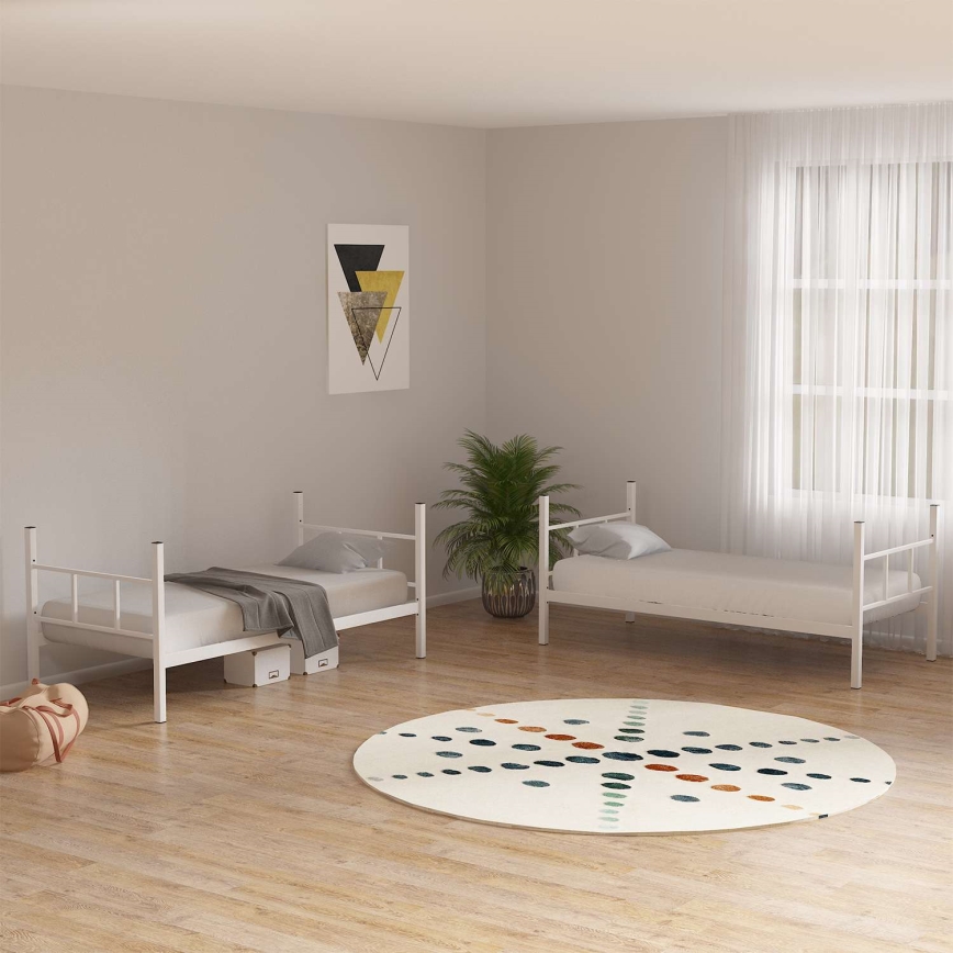 Μεταλλική κουκέτα MAVEN 90×200 εκ., λευκή, αντοχή 2×100 kg