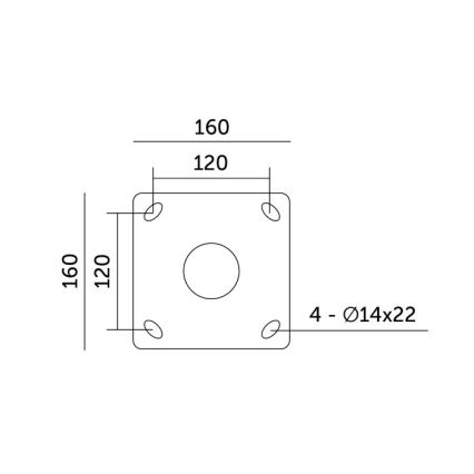 Μεταλλική ράβδος για στύλο εξωτερικού φωτισμού BASE, μήκος 4 m, διάμετρος 60 mm, μαύρη
