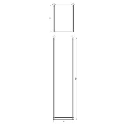 Μεταλλική βάση για ξύλο 120x40 cm μαύρο