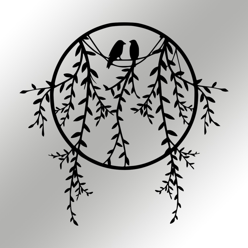 Διακοσμητικό τοίχου 45x44 εκ. κλαδιά από μέταλλο