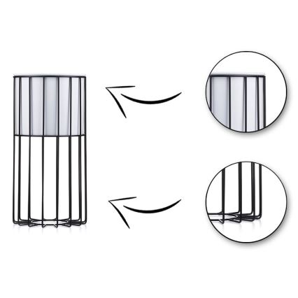 Μεταλλικό κασπώ LOFT 42x20 cm μαύρο/λευκό