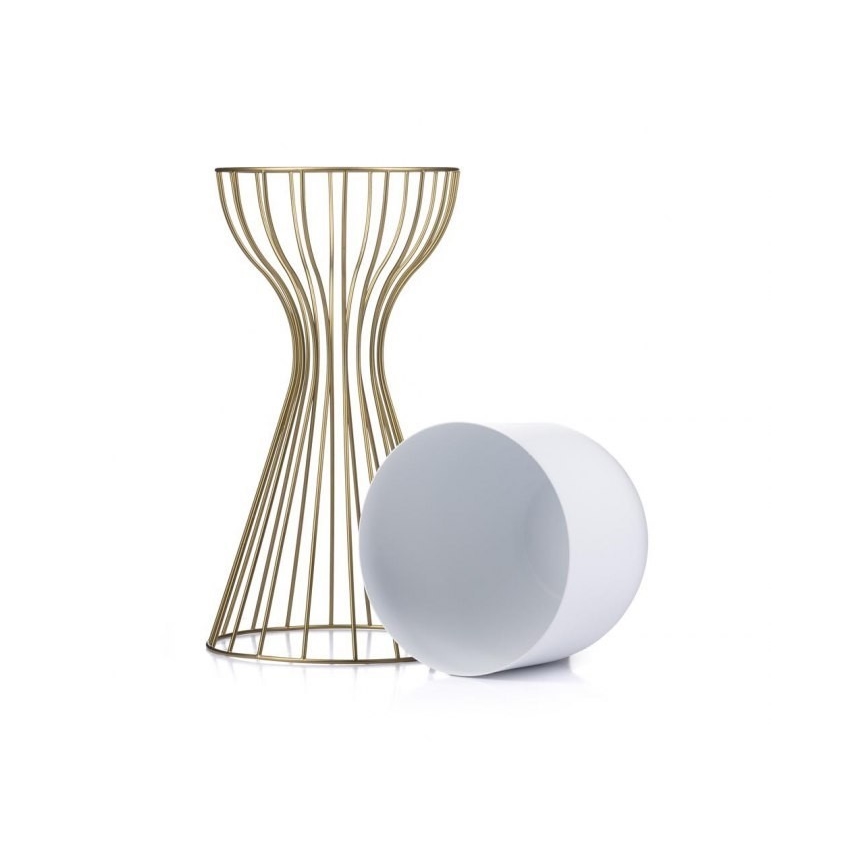 Μεταλλικό κασπώ LOFT 46x20 cm χρυσαφί/λευκό