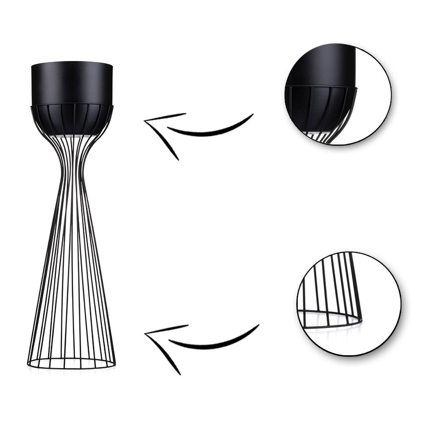 Μεταλλικό κασπώ LOFT 56x20 cm μαύρο