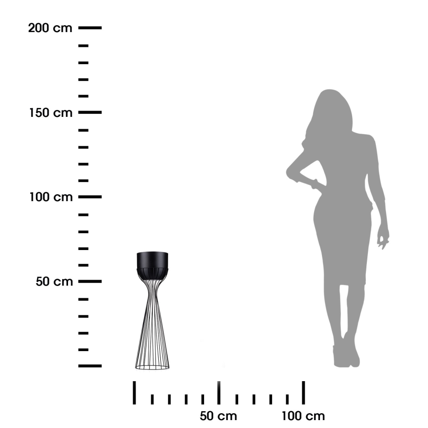 Μεταλλικό κασπώ LOFT 56x20 cm μαύρο