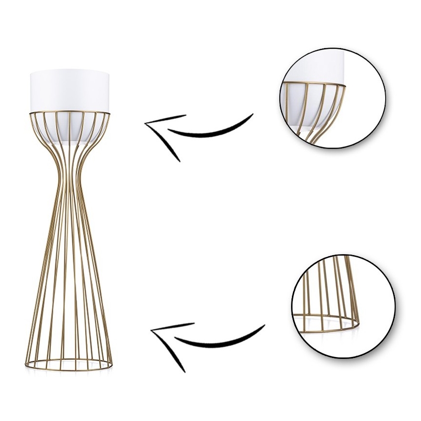 Μεταλλικό κασπώ LOFT 56x20 cm χρυσαφί/λευκό