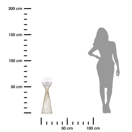 Μεταλλικό κασπώ LOFT 56x20 cm χρυσαφί/λευκό