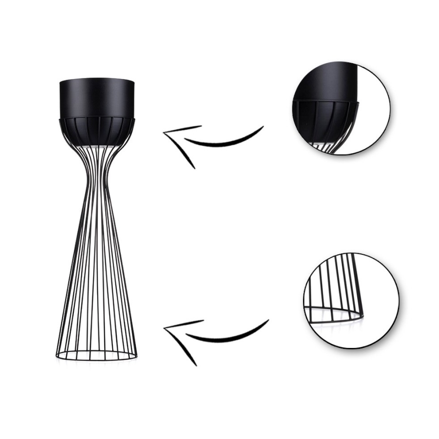 Μεταλλικό κασπώ LOFT 68x20 cm μαύρο