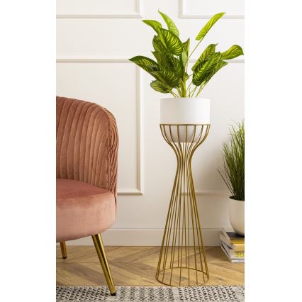 Μεταλλικό κασπώ LOFT 68x20 cm χρυσαφί/λευκό