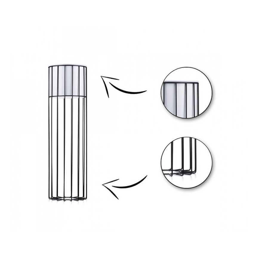 Μεταλλικό κασπώ LOFT 70x20 cm μαύρο/λευκό