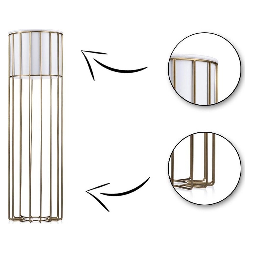 Μεταλλικό κασπώ LOFT 70x20 cm χρυσαφί/λευκό