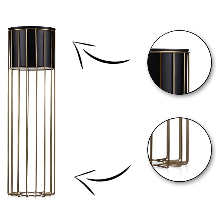 Μεταλλικό κασπώ LOFT 70x20 cm χρυσαφί/μαύρο