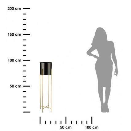 Μεταλλικό κασπώ με βάση OSLO 95x17 cm μαύρο/χρυσό