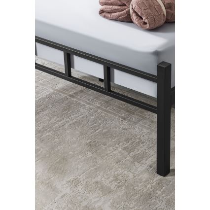 Μεταλλικό διπλό κρεβάτι ORMEL 120x200 cm, μαύρο, μέγιστο φορτίο 120 kg
