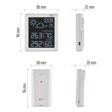 Μετεωρολογικός σταθμός 5V 2xAAA + 2xAAA μαύρος