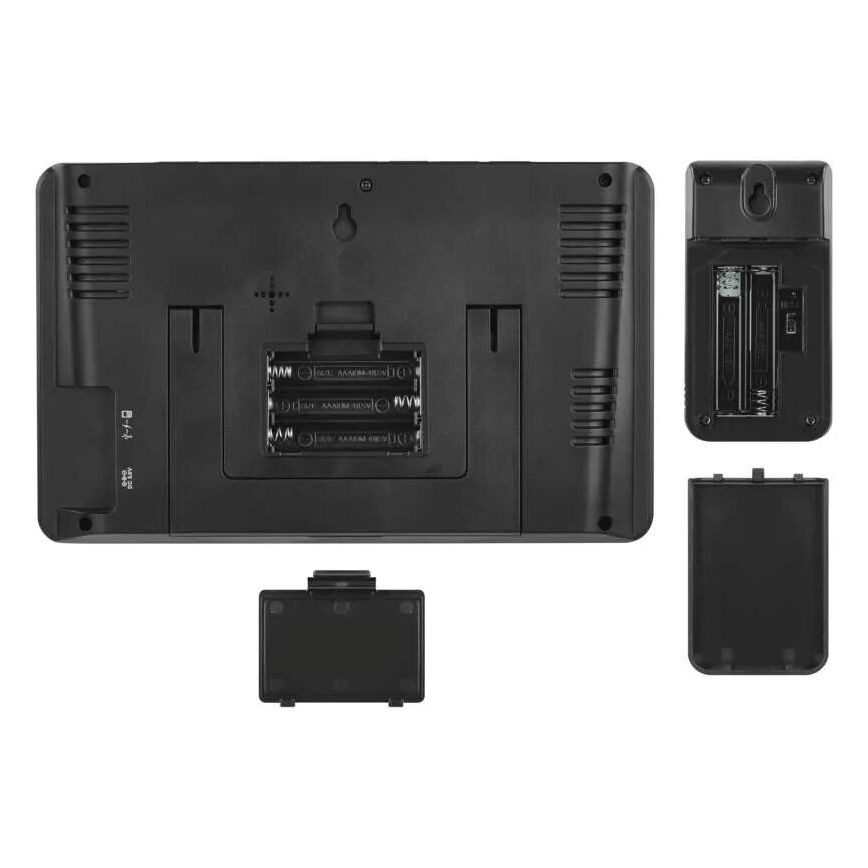 Μετεωρολογικός σταθμός με οθόνη LCD GoSmart 230V/3xAAA + 2×AAA Wi-Fi Tuya μαύρο