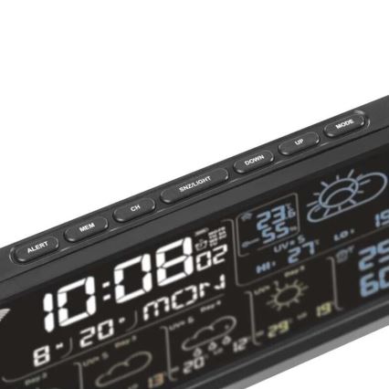 Μετεωρολογικός σταθμός με οθόνη LCD GoSmart 230V/3xAAA + 2×AAA Wi-Fi Tuya μαύρο