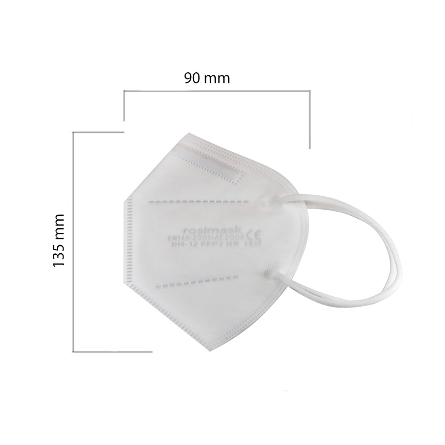 Μάσκα προστασίας παιδικό μέγεθος FFP2 ROSIMASK MR-12 NR λευκό 1τμχ