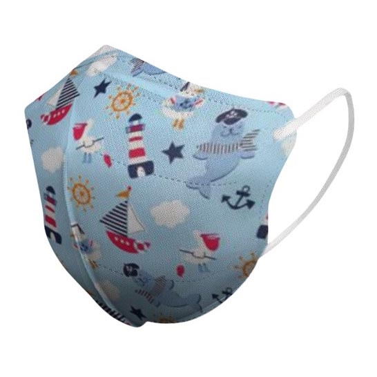 Μάσκα προστασίας παιδικού μεγέθους FFP2 Kids NR CE 0370 Θαλασσί 1τμχ