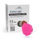 Μάσκα υψηλής προστασίας FFP2 NR CE 0598 Σκούρο ροζ 1τμχ
