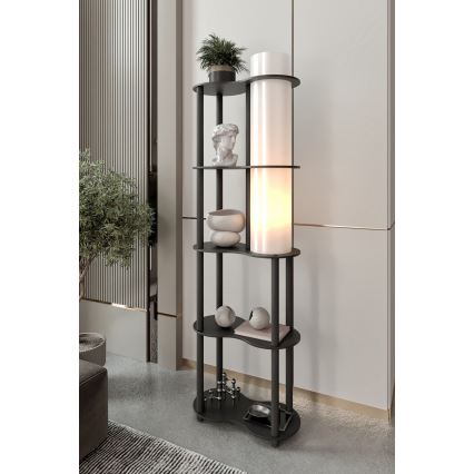 Μαύρη επιτραπέζια λάμπα NOTO με ράφια 1xE27/40W/230V