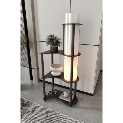 Μαύρη επιτραπέζια λάμπα NOTO με ράφια 1xE27/40W/230V