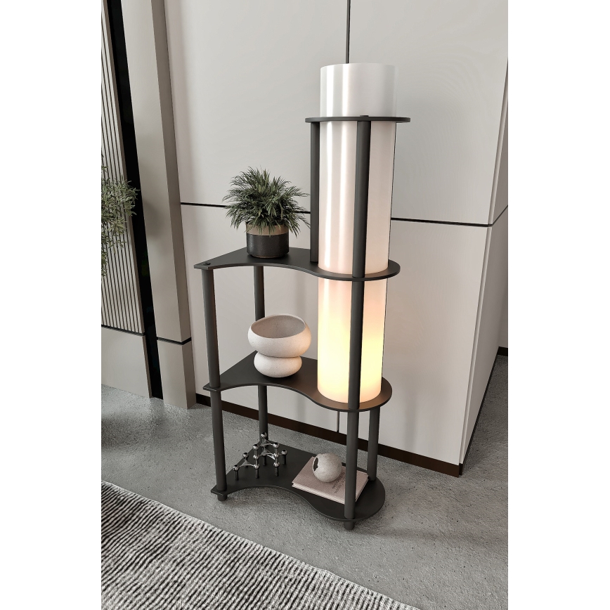Μαύρη επιτραπέζια λάμπα NOTO με ράφια 1xE27/40W/230V