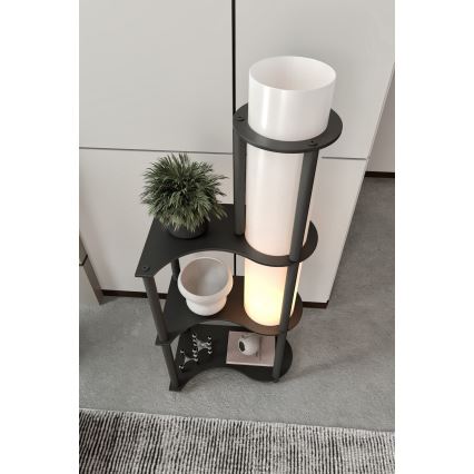Μαύρη επιτραπέζια λάμπα NOTO με ράφια 1xE27/40W/230V