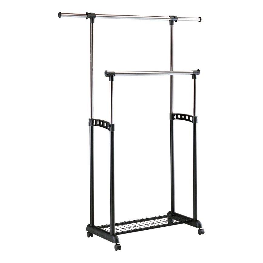 Μεταλλική κρεμάστρα δαπέδου 170x142 cm μαύρο/γυαλιστερό χρώμιο
