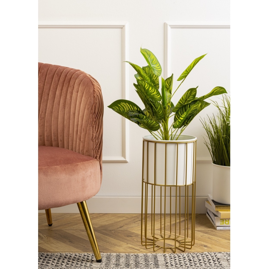 Μεταλλικό κασπώ LOFT 42x20 cm χρυσαφί/λευκό