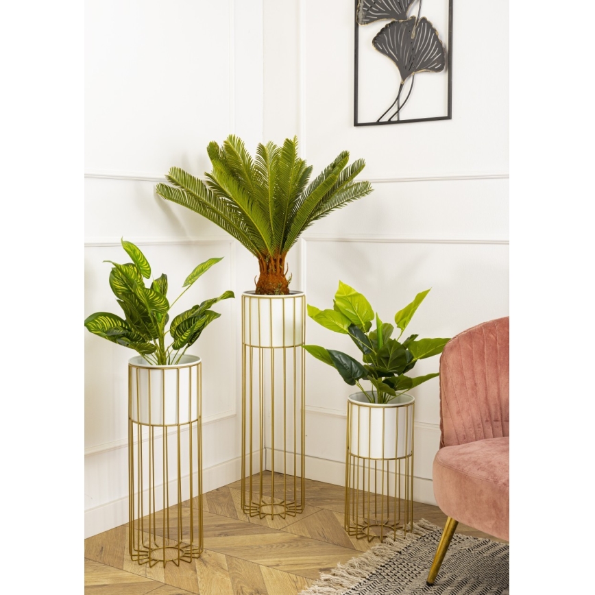 Μεταλλικό κασπώ LOFT 42x20 cm χρυσαφί/λευκό