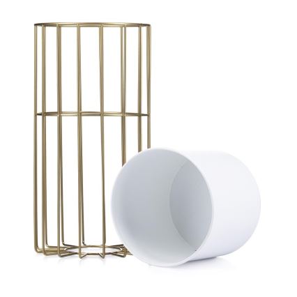 Μεταλλικό κασπώ LOFT 42x20 cm χρυσαφί/λευκό