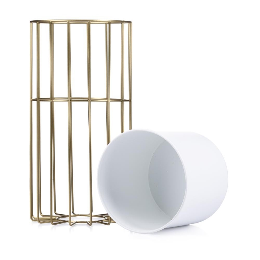 Μεταλλικό κασπώ LOFT 42x20 cm χρυσαφί/λευκό