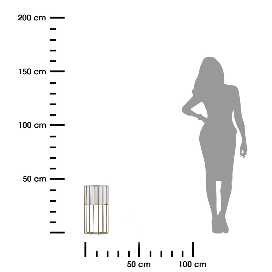 Μεταλλικό κασπώ LOFT 42x20 cm χρυσαφί/λευκό