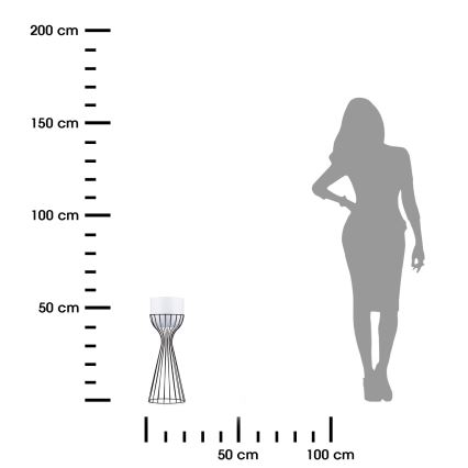 Μεταλλικό κασπώ LOFT 46x20 cm μαύρο/λευκό