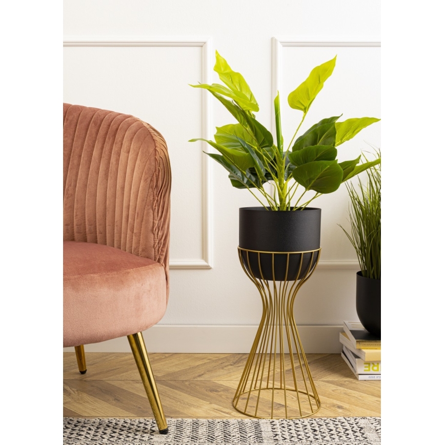 Μεταλλικό κασπώ LOFT 46x20 cm χρυσαφί/μαύρο