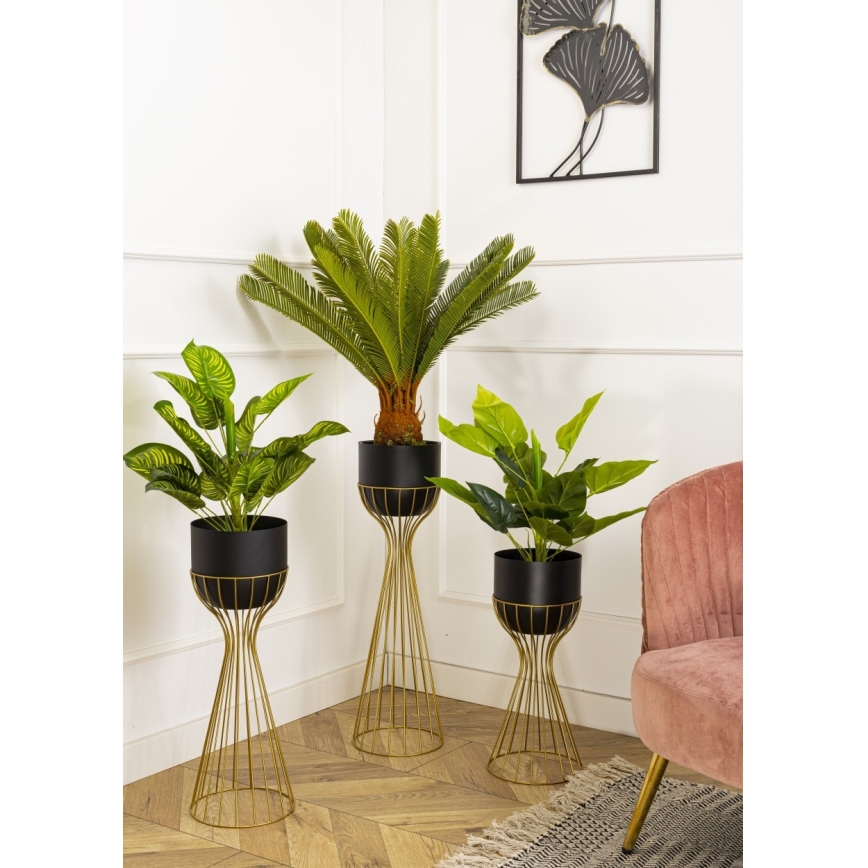 Μεταλλικό κασπώ LOFT 46x20 cm χρυσαφί/μαύρο