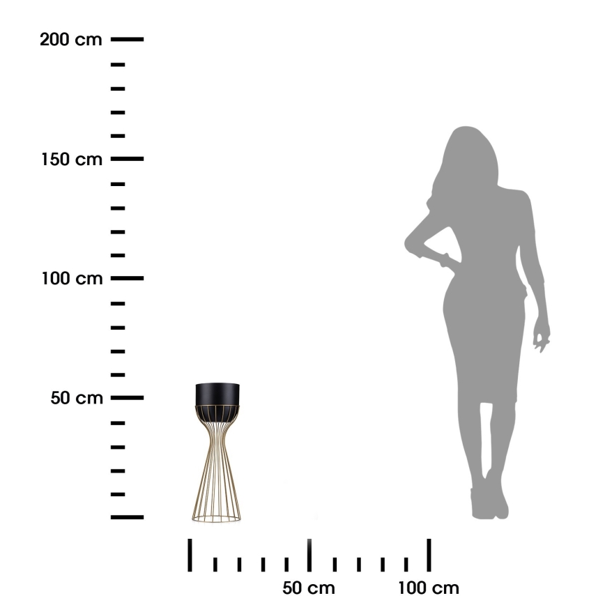 Μεταλλικό κασπώ LOFT 46x20 cm χρυσαφί/μαύρο