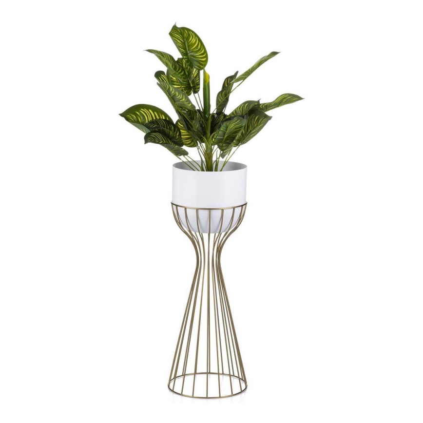 Μεταλλικό κασπώ LOFT 56x20 cm χρυσαφί/λευκό