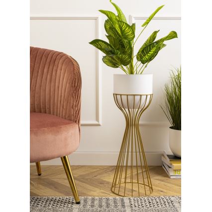 Μεταλλικό κασπώ LOFT 56x20 cm χρυσαφί/λευκό